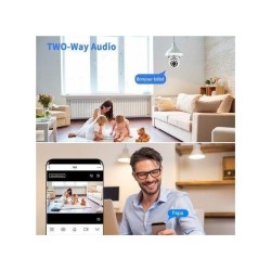 2NLF Caméra Panoramique Sans Fil WiFi 360